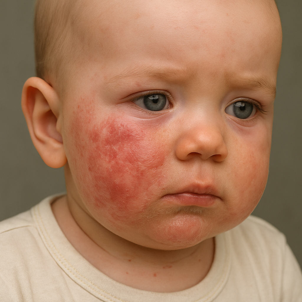 un niño con dermatitis atópica