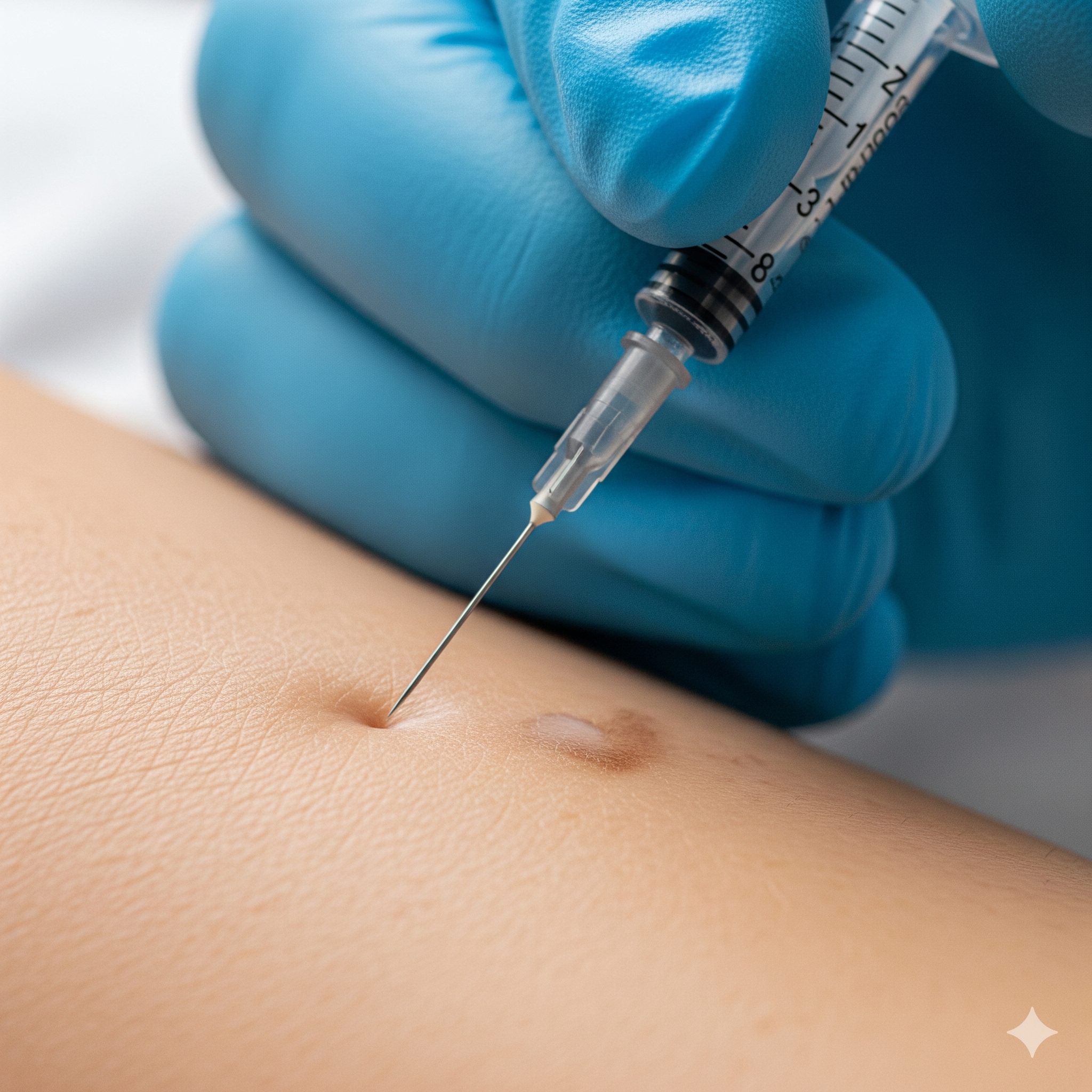 Pinchazo para las infiltraciones dermatológicas