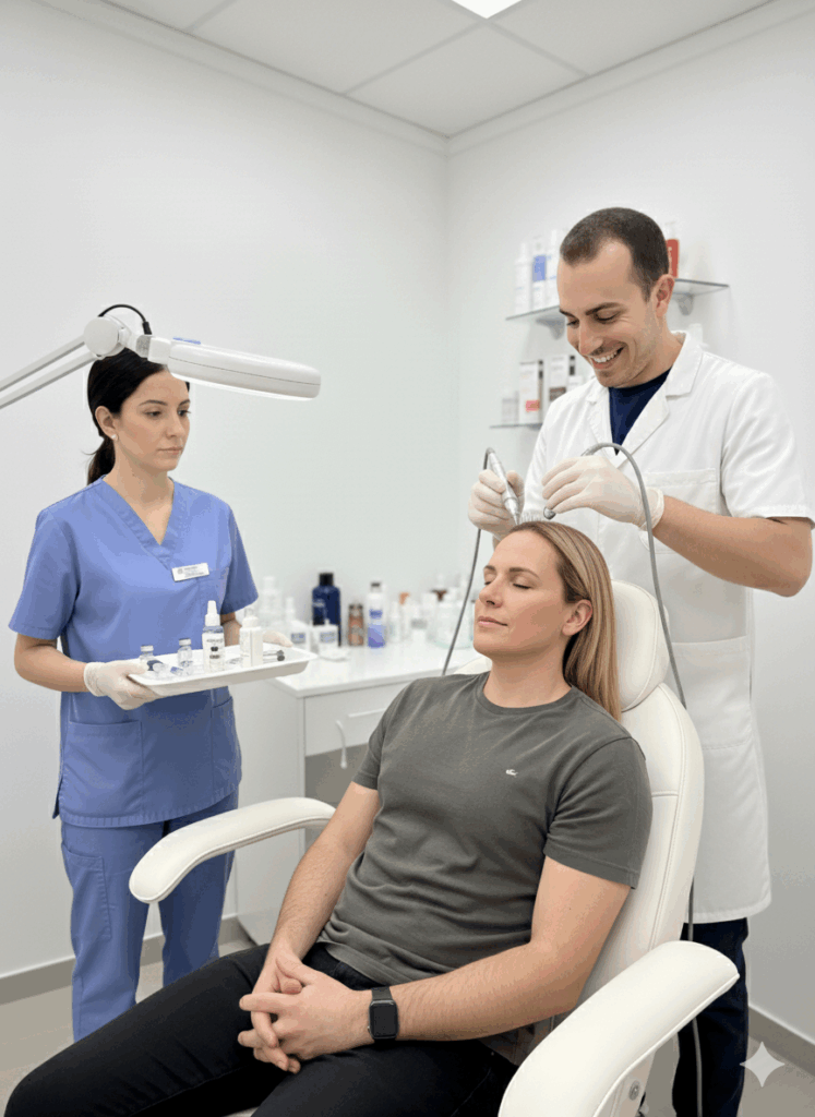 Mesoterapia capilar en pamplona a una chica