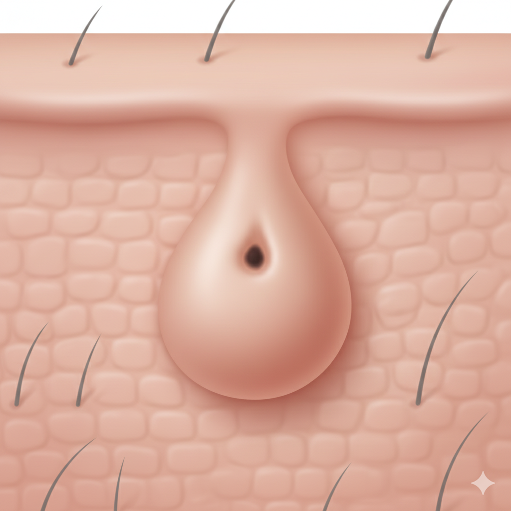 Bulto sebáceo en dibujo