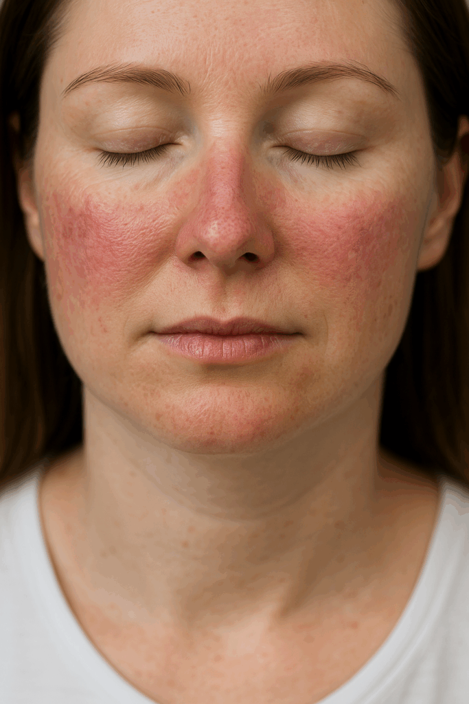 Señora con rosácea